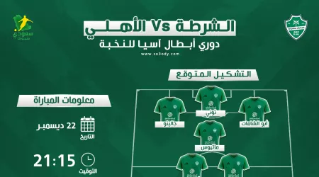 الأهلي ضد الشرطة العراقي | موعد المباراة والقناة والتشكيل المتوقع