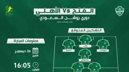 الأهلي ضد الفتح | موعد المباراة والقناة والتشكيل المتوقع