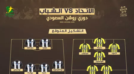  الاتحاد ضد الشباب | موعد المباراة والقناة والتشكيل المتوقع في الكلاسيكو