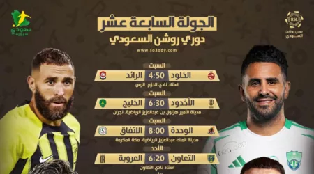  الجولة الـ 17 من دوري روشن| مواعيد وملاعب المباريات