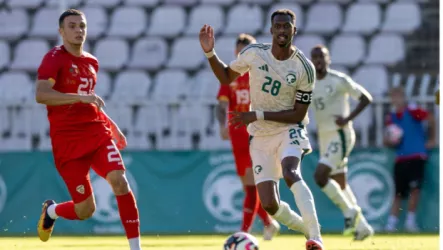  البريكان يقود السعودية للتعادل أمام مقدونيا في شوط أول مثير