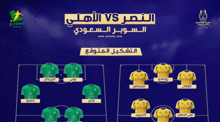 النصر والأهلي في نهائي السوبر السعودي | موعد المباراة والقناة والتشكيل المتوقع النصر والأهلي في نهائي السوبر السعودي | موعد المباراة والقناة والتشكيل المتوقع