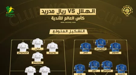 الهلال ضد ريال مدريد | موعد المباراة والقنوات الناقلة والتشكيل المتوقع في مونديال الأندية الهلال ضد ريال مدريد | موعد المباراة والقنوات الناقلة والتشكيل المتوقع في مونديال الأندية