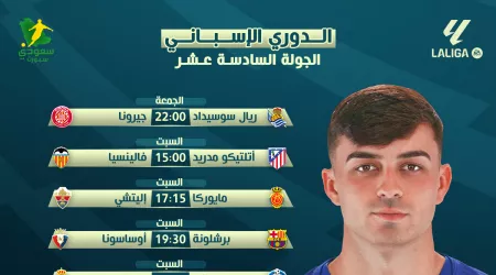 جولة استعادة الثقة |مباريات الجولة الـ 16 من الدوري الإسباني