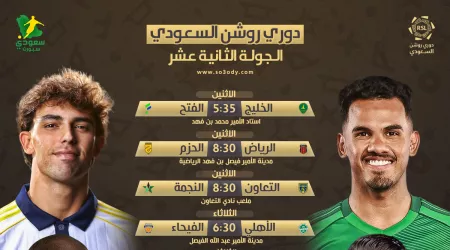  دوري روشن 12 | الاتفاق يهدد صدارة النصر .. الاتحاد والهلال في مواجهات صعبة