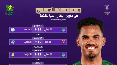  رسميا .. الآسيوي يعلن مواعيد وملاعب مباريات الأهلي في كأس النخبة