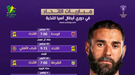  رسميا .. الآسيوي يكشف مواعيد وملاعب مباريات الاتحاد في كأس النخبة