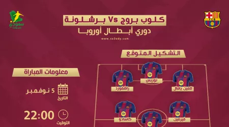 كلوب بروج ضد برشلونة.. موعد المباراة والتشكيل المتوقع والقناة الناقلة للقمة الأوروبية