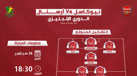  مباراة نيوكاسل أمام أرسنال .. تاريخ المواجهات والتشكيل المتوقع
