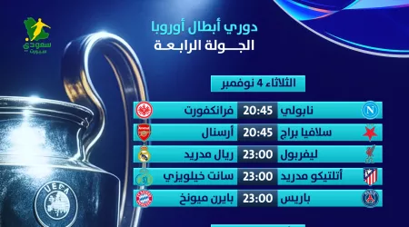 مباريات الجولة الرابعة من دوري أبطال أوروبا.. مواعيد القمة الكبرى والقنوات الناقلة