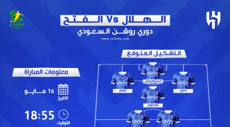  موعد مباراة الهلال ضد الفتح في دوري روشن |القناة الناقلة والتشكيل المتوقع