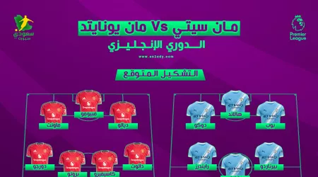  موعد مباراة مانشستر سيتي ومانشستر يونايتد والتشكيل المتوقع