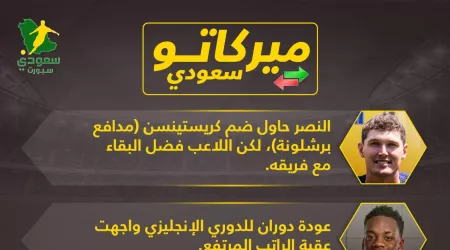  نشرة أخبار الانتقالات الصيفية السعودية| الاتحاد يجدد لنجم الفريق.. النصر يسترد لاعبه