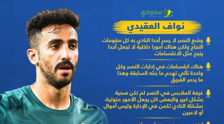  نواف العقيدي يزلزل الشارع الرياضي بعد موسم مخيب للنصر