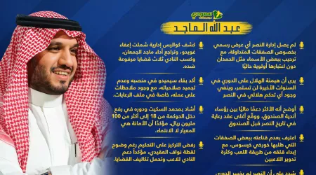  الماجد يكسر الصمت: جدار النصر ليس قصيرا .. وهيمنة الهلال لن تستمر