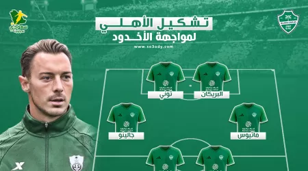 بترسانة هجومية | تشكيل الأهلي  الرسمي لمواجهة الأخدود