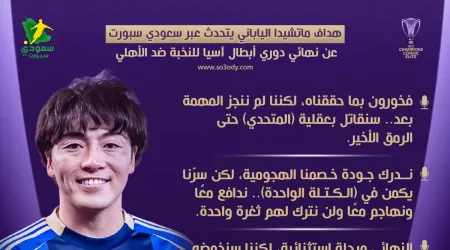 حصريا | هداف ماتشيدا الياباني يتحدث لـ سعودي سبورت قبل نهائي آسيا ضد الأهلي