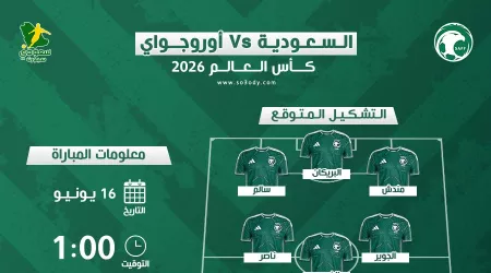  كأس العالم 2026.. موعد مباراة السعودية ضد أوروجواي والقنوات والتشكيل المتوقع