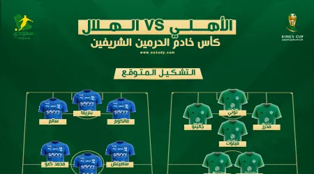  موعد مباراة الأهلي والهلال في كأس الملك والقناة الناقلة والتشكيل المتوقع