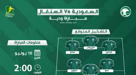 موعد مباراة السعودية والسنغال الودية والقنوات الناقلة .. مفاجآة التشكيل