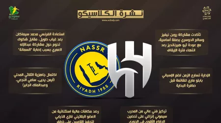 نشرة الكلاسيكو | الهلال يستعيد مثلث الرعب .. والنصر يرمم حصونه
