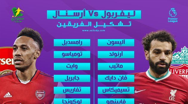 صلاح يقود هجوم ليفربول أمام أرسنال في الدوري الإنجليزي