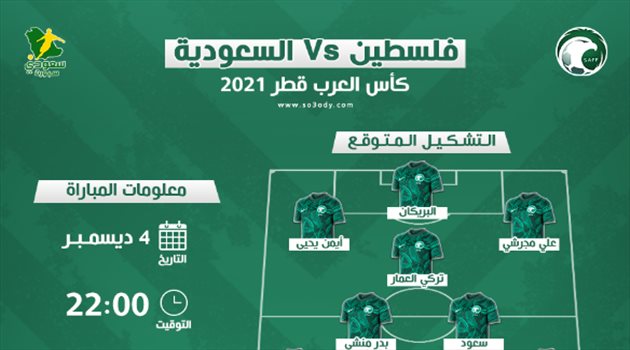  كأس العرب| فلسطين ضد السعودية.. "ثنائي جديد في التشكيل المتوقع واكتساح مرعب للأخضر"