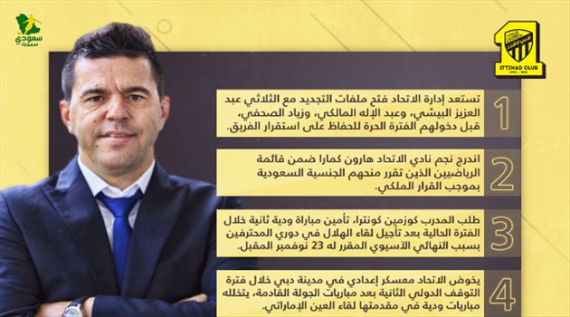 أخبار الاتحاد اليوم| كمارا سعودي.. وكوزمين يطلب ودية بسبب الهلال