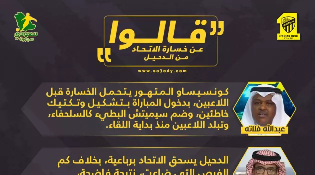 قالوا عن خسارة الاتحاد أمام الدحيل: تبلد لاعبين.. مدرب وفريق أي كلام