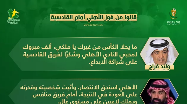 قالوا عن فوز الأهلي أمام القادسية: الكأس لا يحلا من غيرك.. الراقي أثبت شخصيته