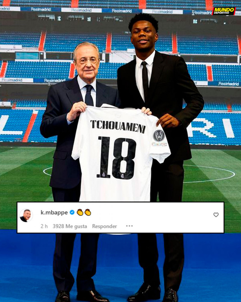 تعليق مبابي على صورة تشواميني