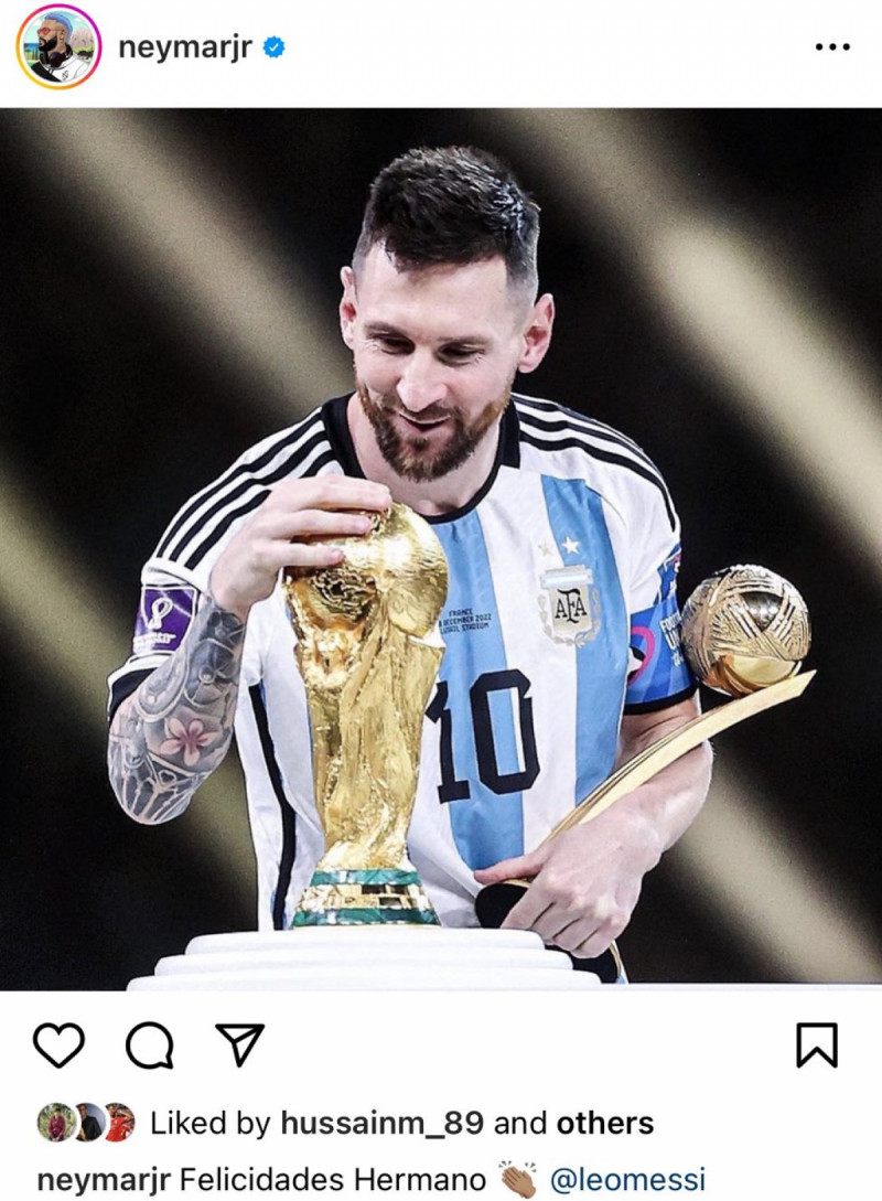 تهنئة نيمار لميسي تهنئة نيمار لميسي