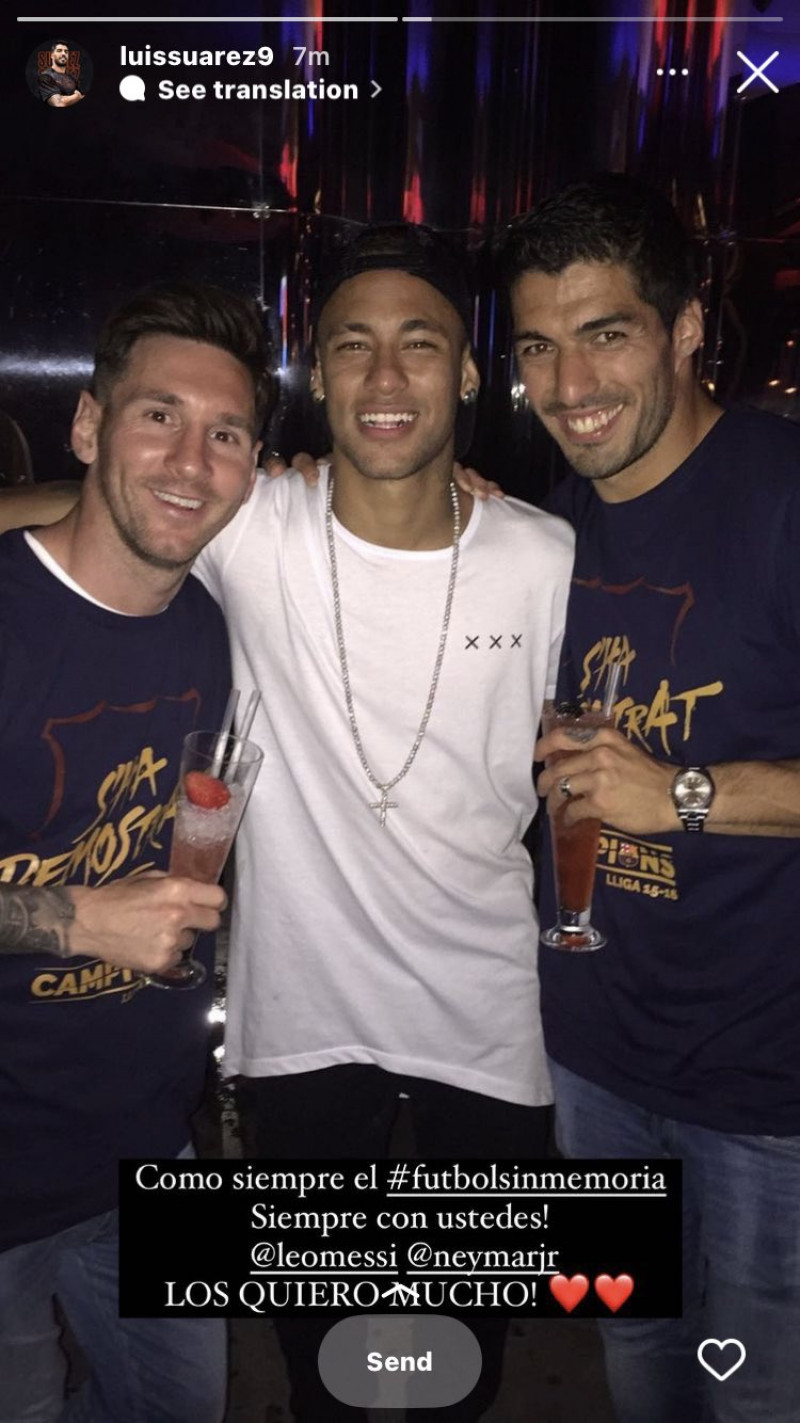 دعم سواريز لميسي ونيمار