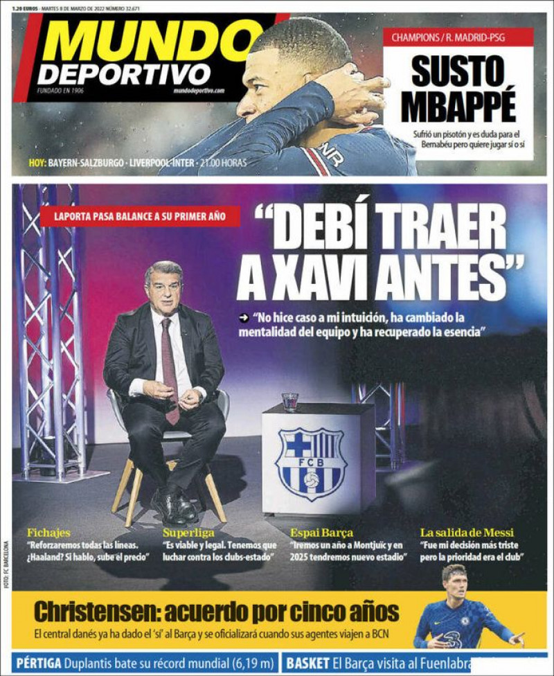 غلاف موندو ديبورتيفو 8 مارس 2022