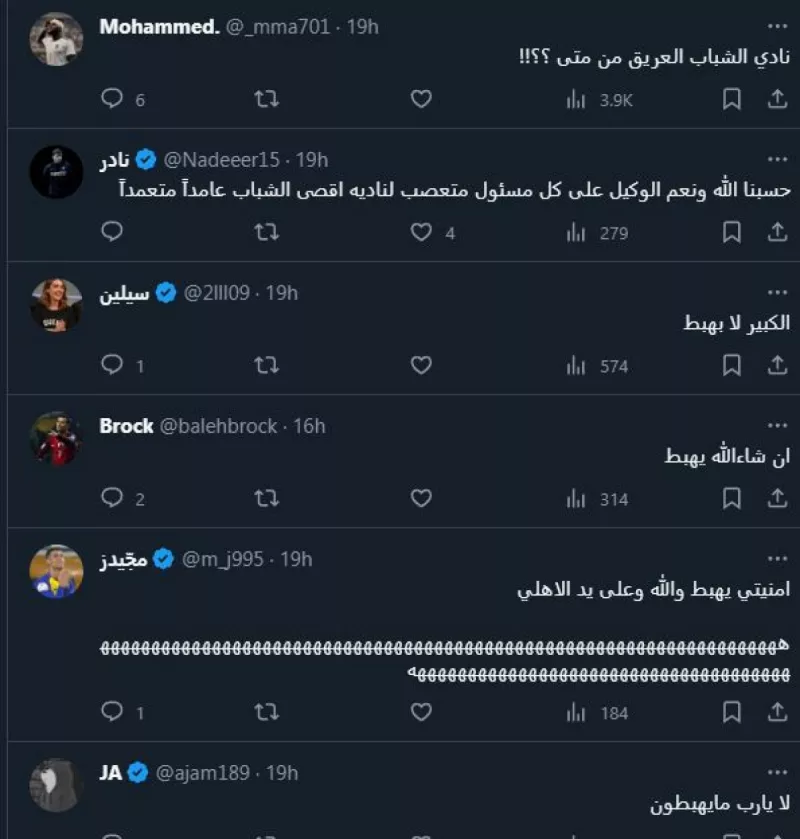 الأهلي والشباب والدوري السعودي للمحترفين والهبوط إلى يلو