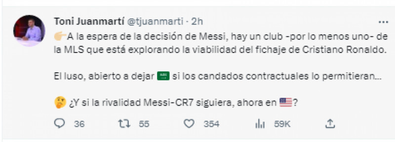 تغريدة الإعلامي خوان مارتي