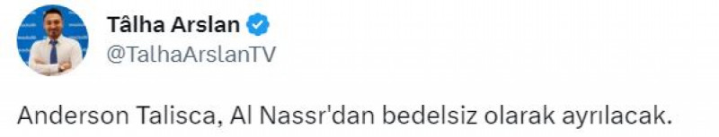 تغريدة مثيرة.. تاليسكا يرحل عن النصر مجانا