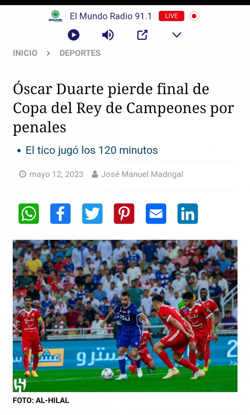 صحيفة "elmundo" الكوستاريكية