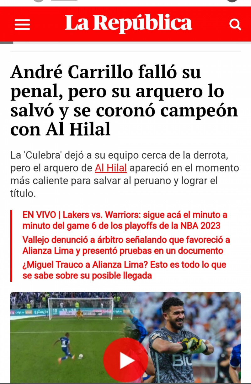 صحيفة "larepublica" البيروفية