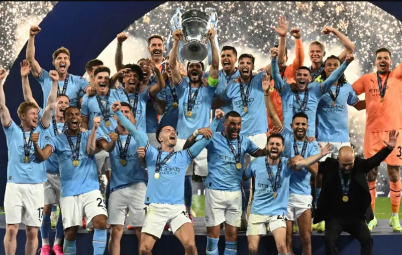 مانشستر سيتي يتوج لأول مرة في تاريخه بلقب دوري أبطال أوروبا. مانشستر سيتي يتوج لأول مرة في تاريخه بلقب دوري أبطال أوروبا.