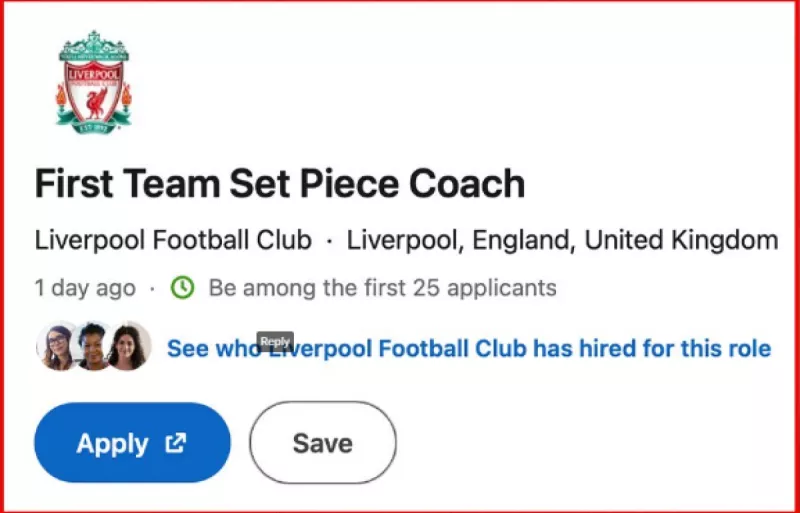 إعلان توظيف نادي ليفربول عبر منصة لينكد إن
