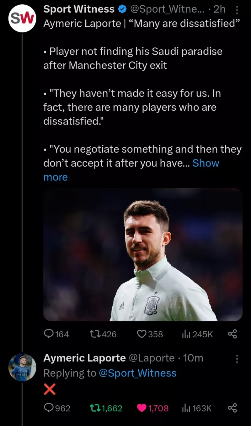 رد لابورت لاعب النصر