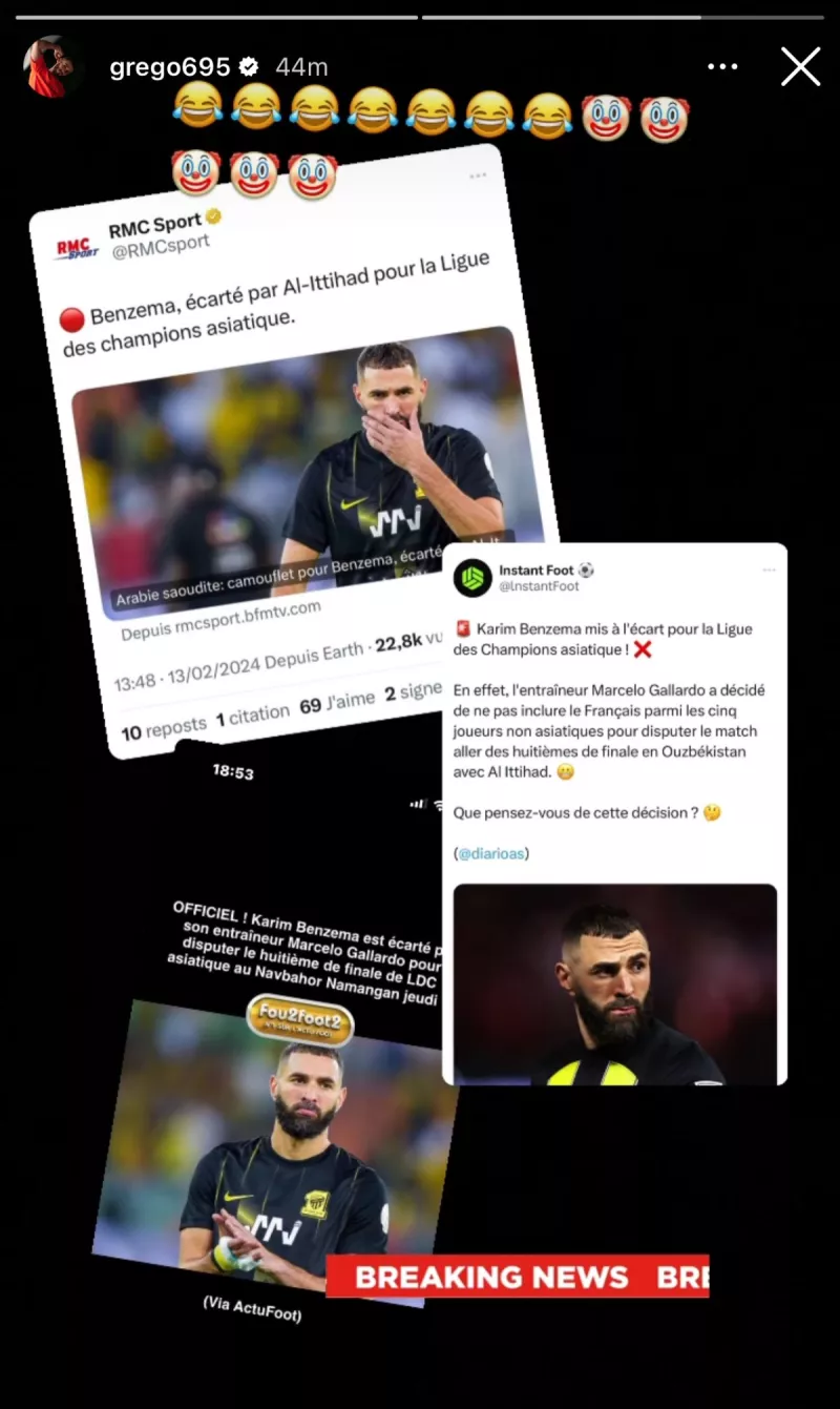 جريسي شقيق بنزيما شقيق بنزيما يسخر من صحف فرنسا بعد الاستبعاد من أجانب الاتحاد