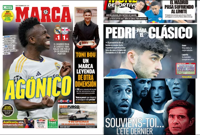 عناوين الصحف الرياضية العالمية