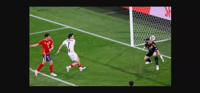 هدف جورجيا العكسي في مرمى إسبانيا نظرة الحارس سيمون